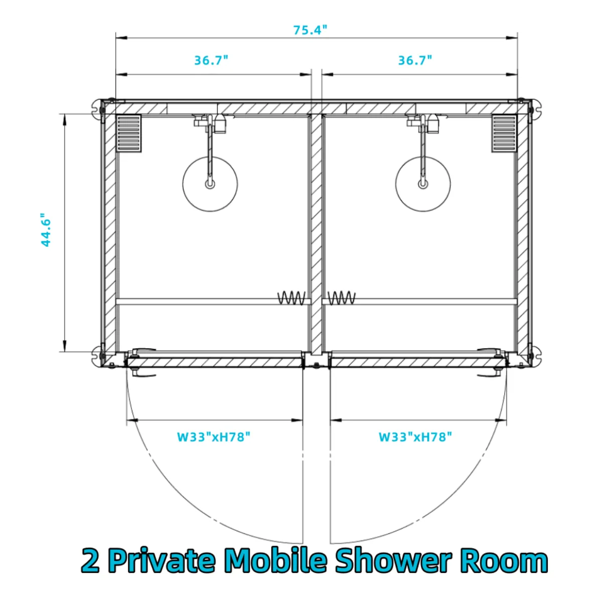 2 Private Mobile Shower Room