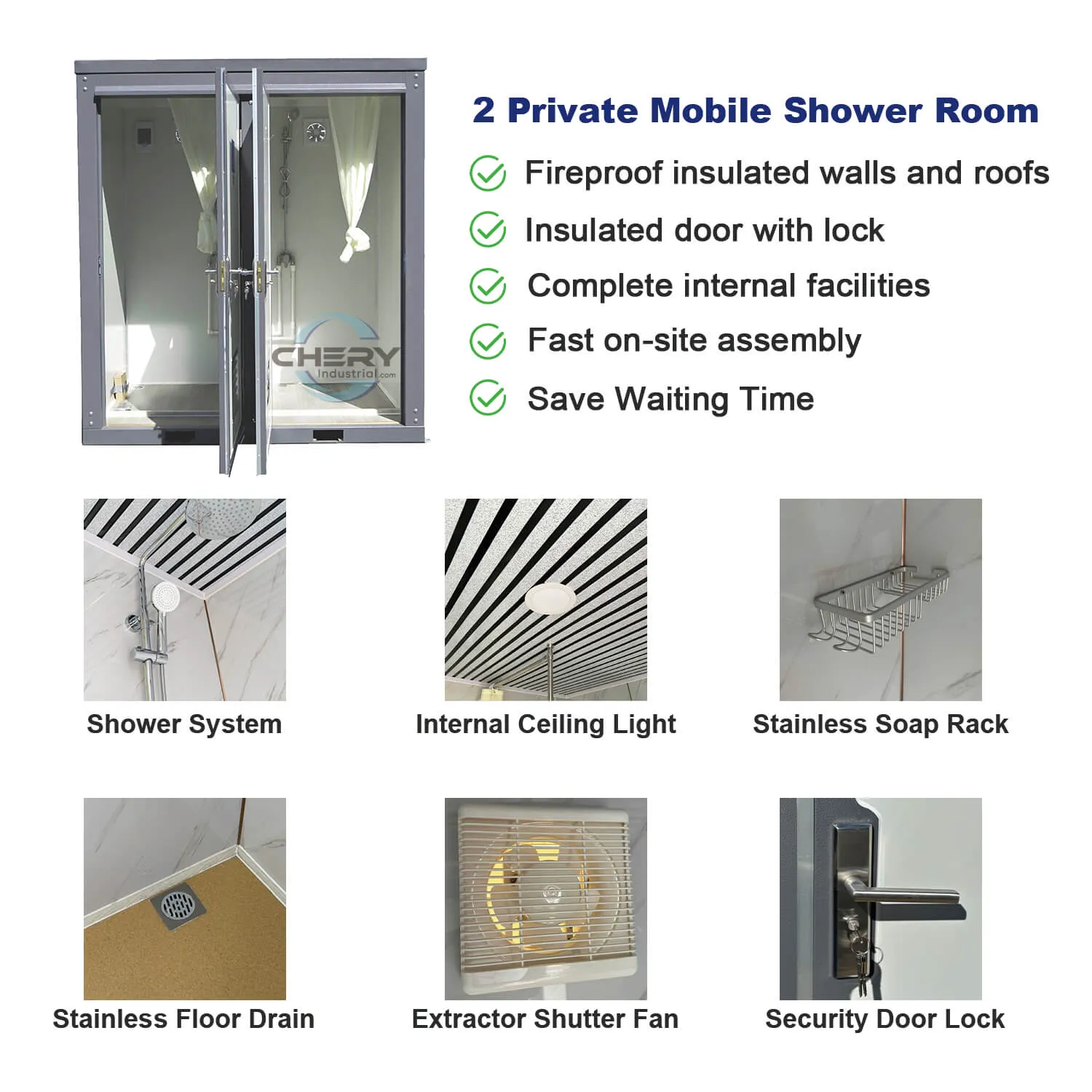 2 Private Mobile Shower Room