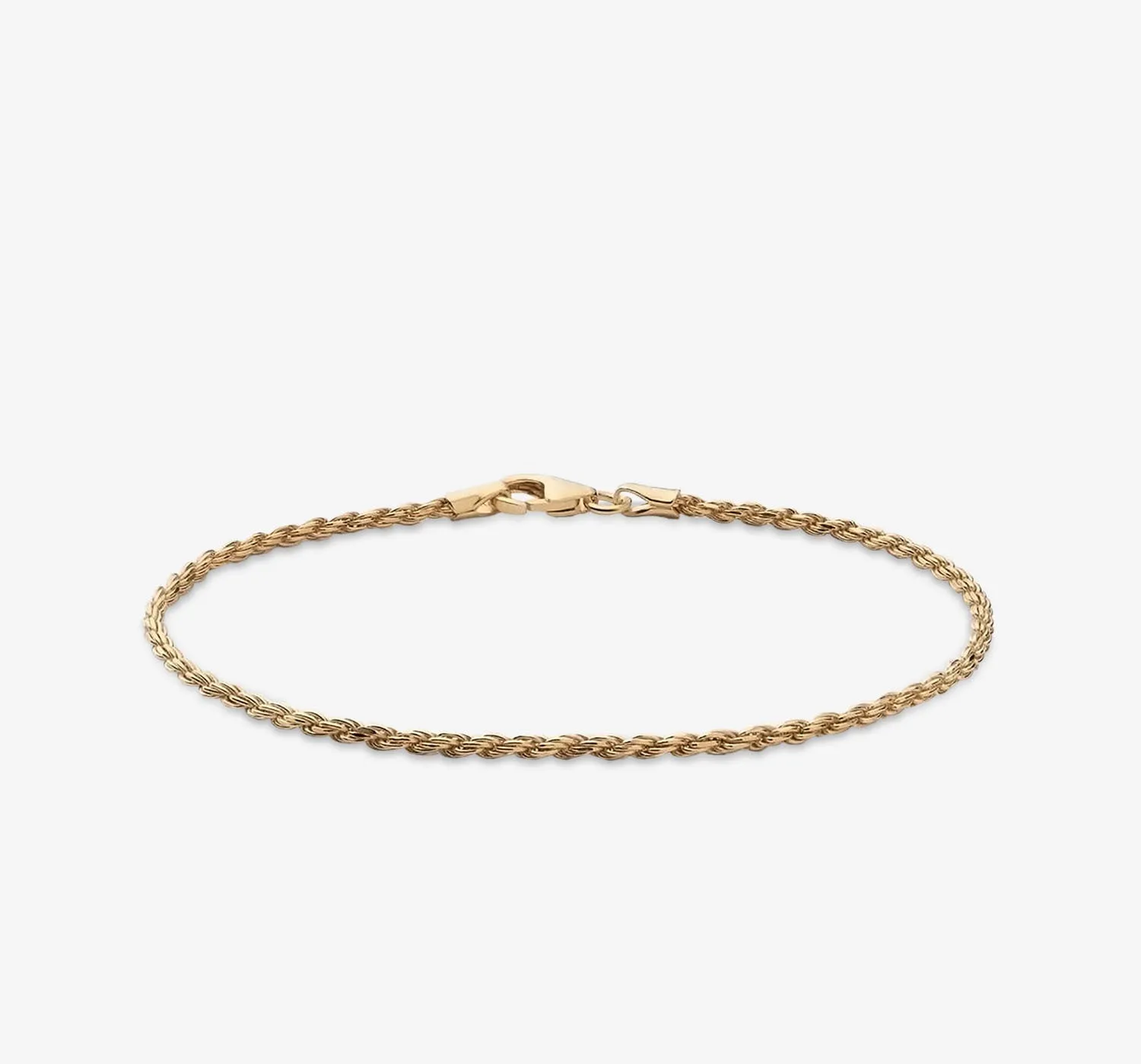 2mm Rope Chain Bracelet | Gold