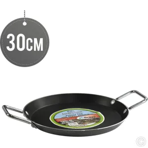 ASHLEY Non Stick Paella Pan 30cm Steel Handles STB0043 STK30 (Parcel Rate)