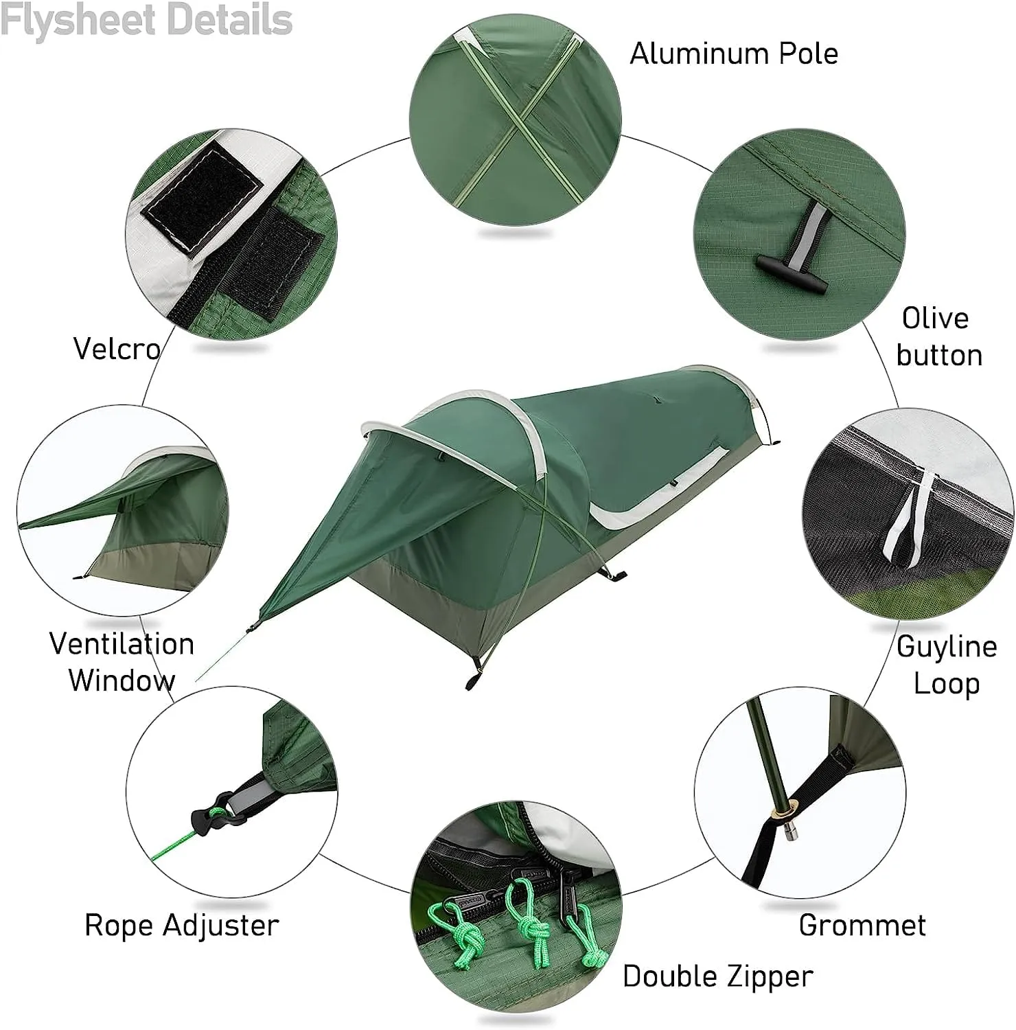 Bivy II | 1 Person 3 Season Ultralight Backpacking Tent (Camo & Arm Green)