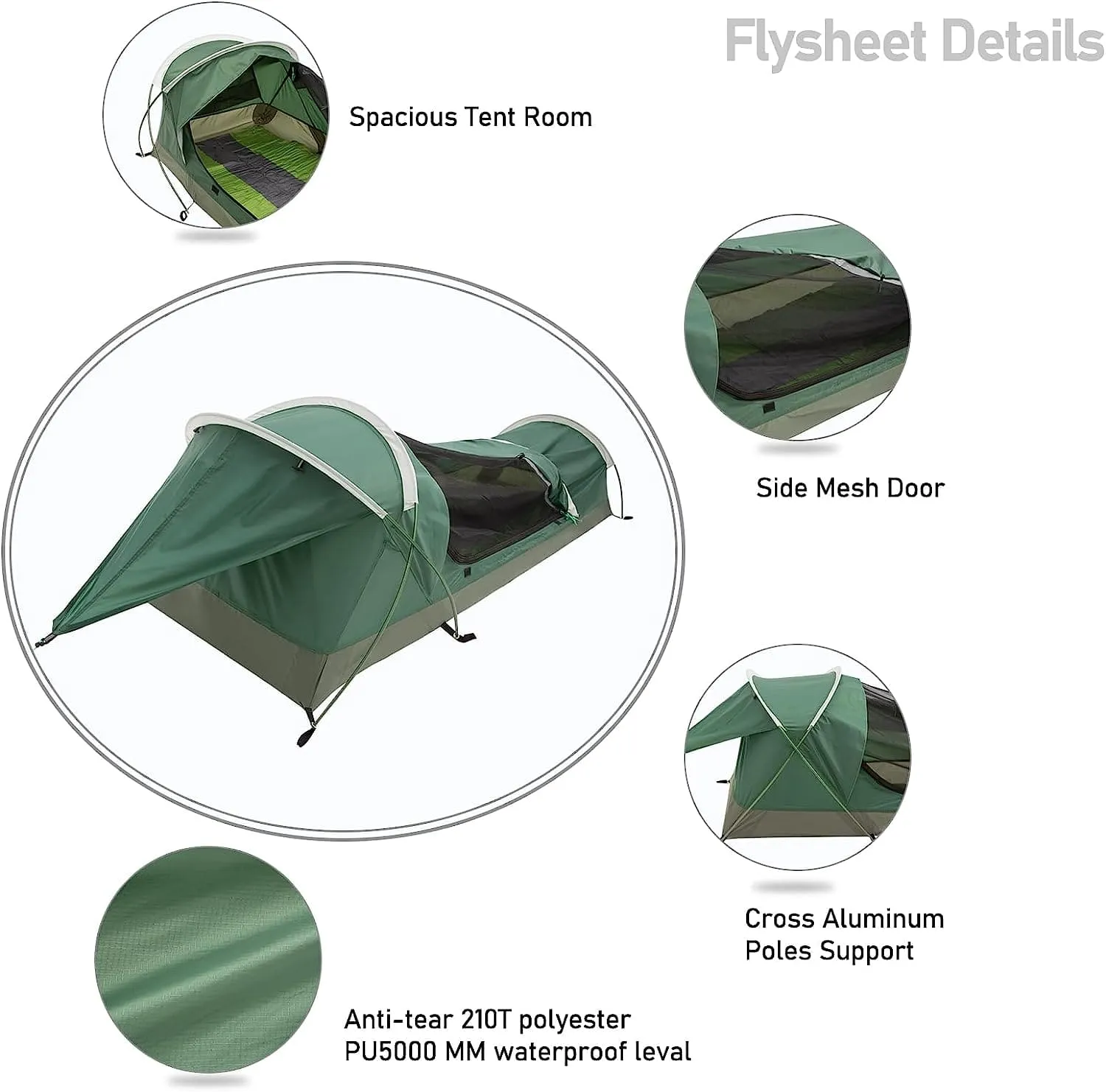 Bivy II | 1 Person 3 Season Ultralight Backpacking Tent (Camo & Arm Green)