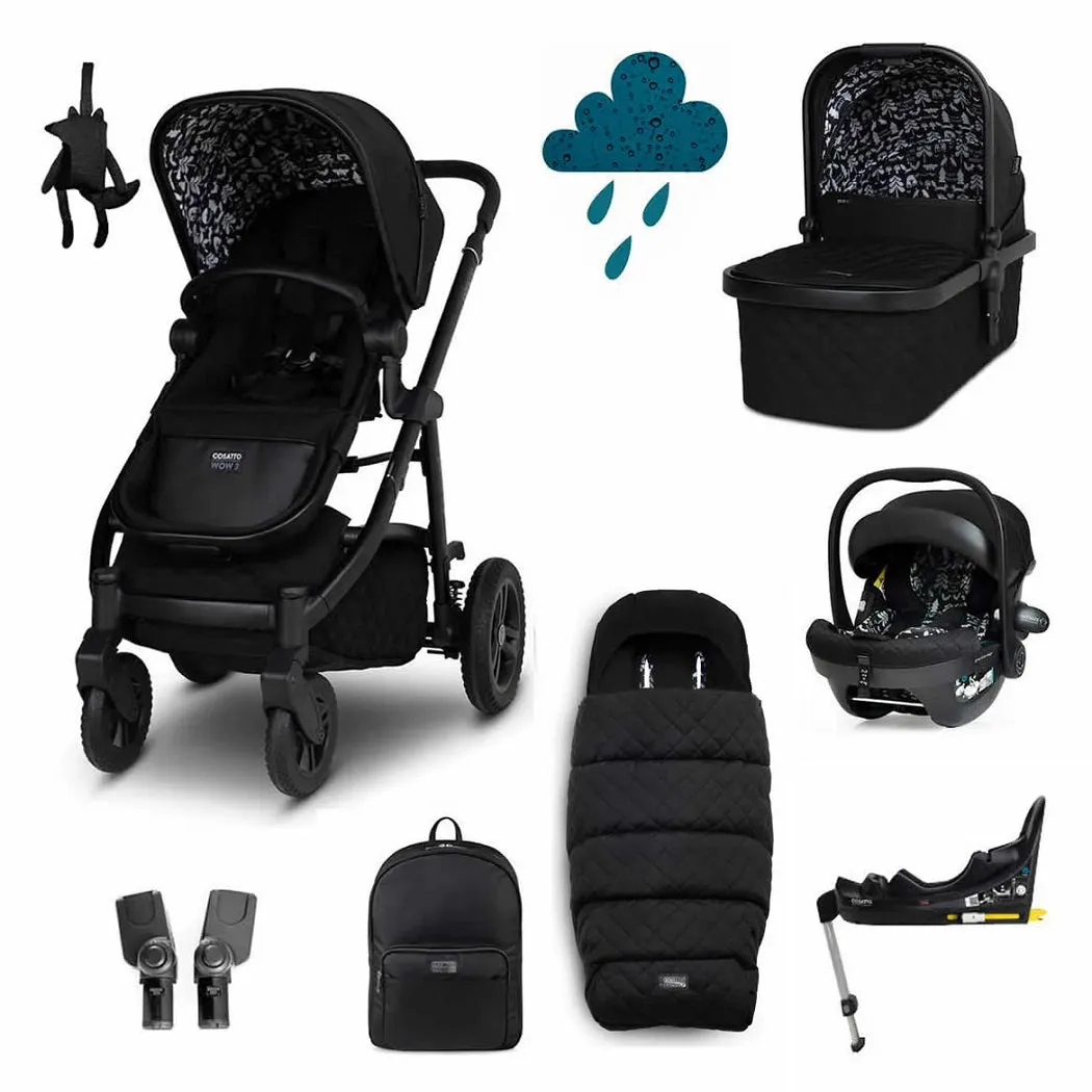 Cosatto Wow 3 Silhouette Everything Bundle with 360° Rotating Car Seat & ISOFIX Base