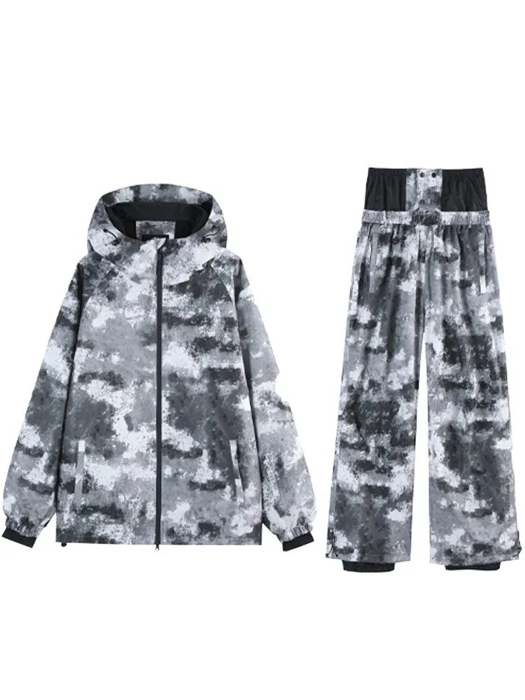 Unisex Doorek Retro Tie-Dye Snow Suit