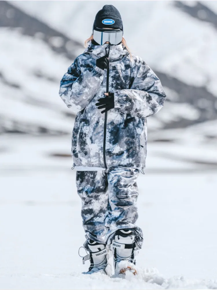 Unisex Doorek Retro Tie-Dye Snow Suit