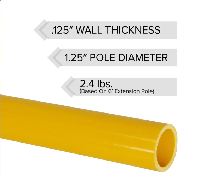 Jameson 6 FT PROFESSIONAL Yellow Fiberglass Hollow Poles  FG-6