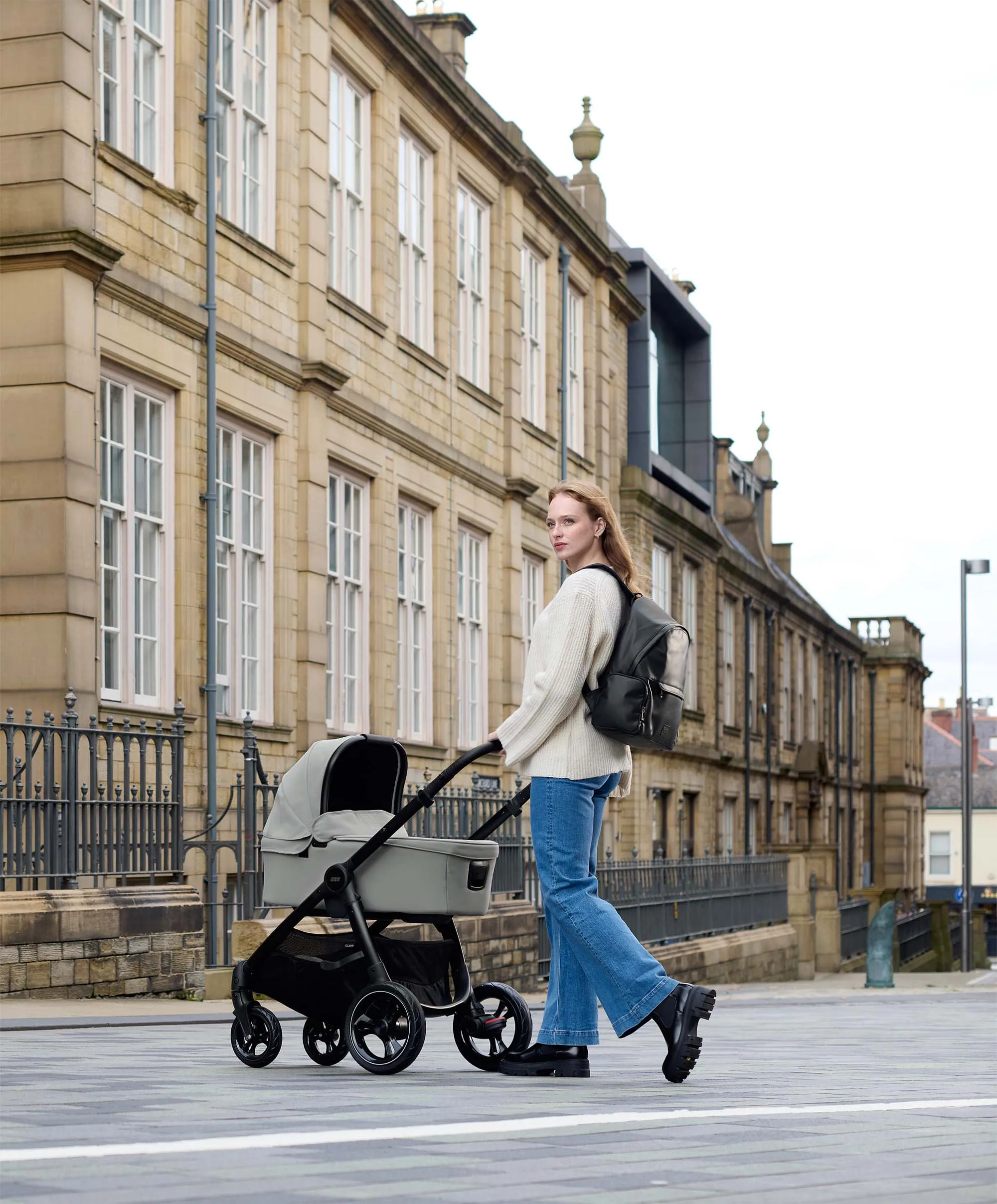 Ocarro Pushchair Complete Bundle with Cybex Aton B2 Car Seat & Base (7 Pieces) - Flint Grey