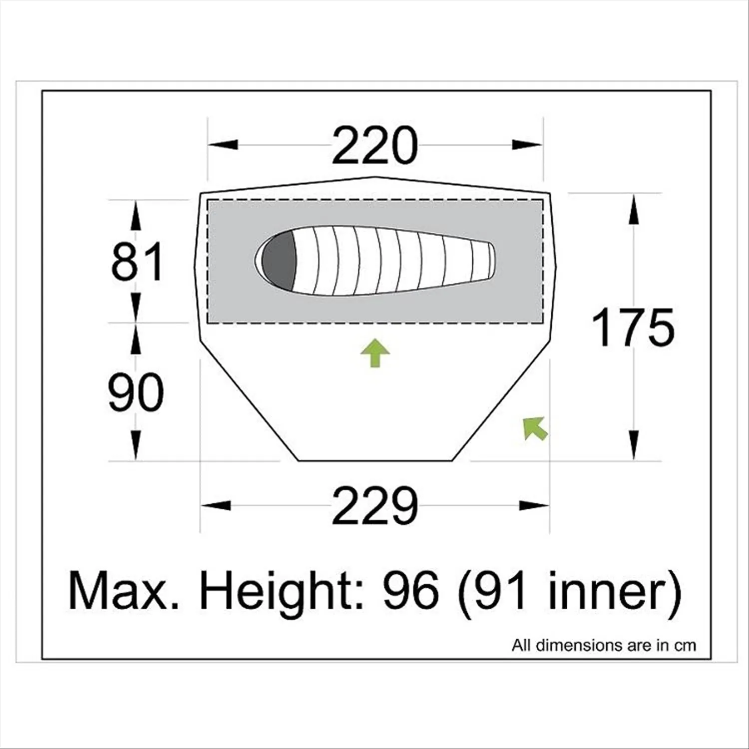 Orson Ace 1 - 'All Weather' Lightweight 1 Person Hiking Tent 2.15kg