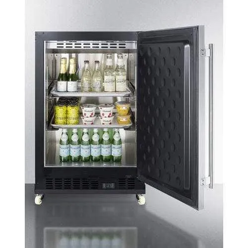 Summit Wide Built-In Mini Reach-In Beverage Center with Dolly SCR610BLSDRI