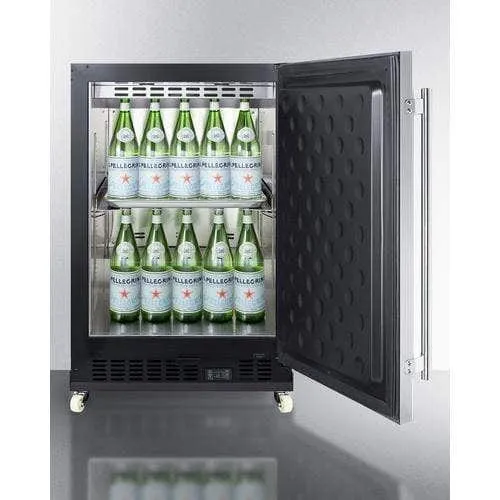 Summit Wide Built-In Mini Reach-In Beverage Center with Dolly SCR610BLSDRI