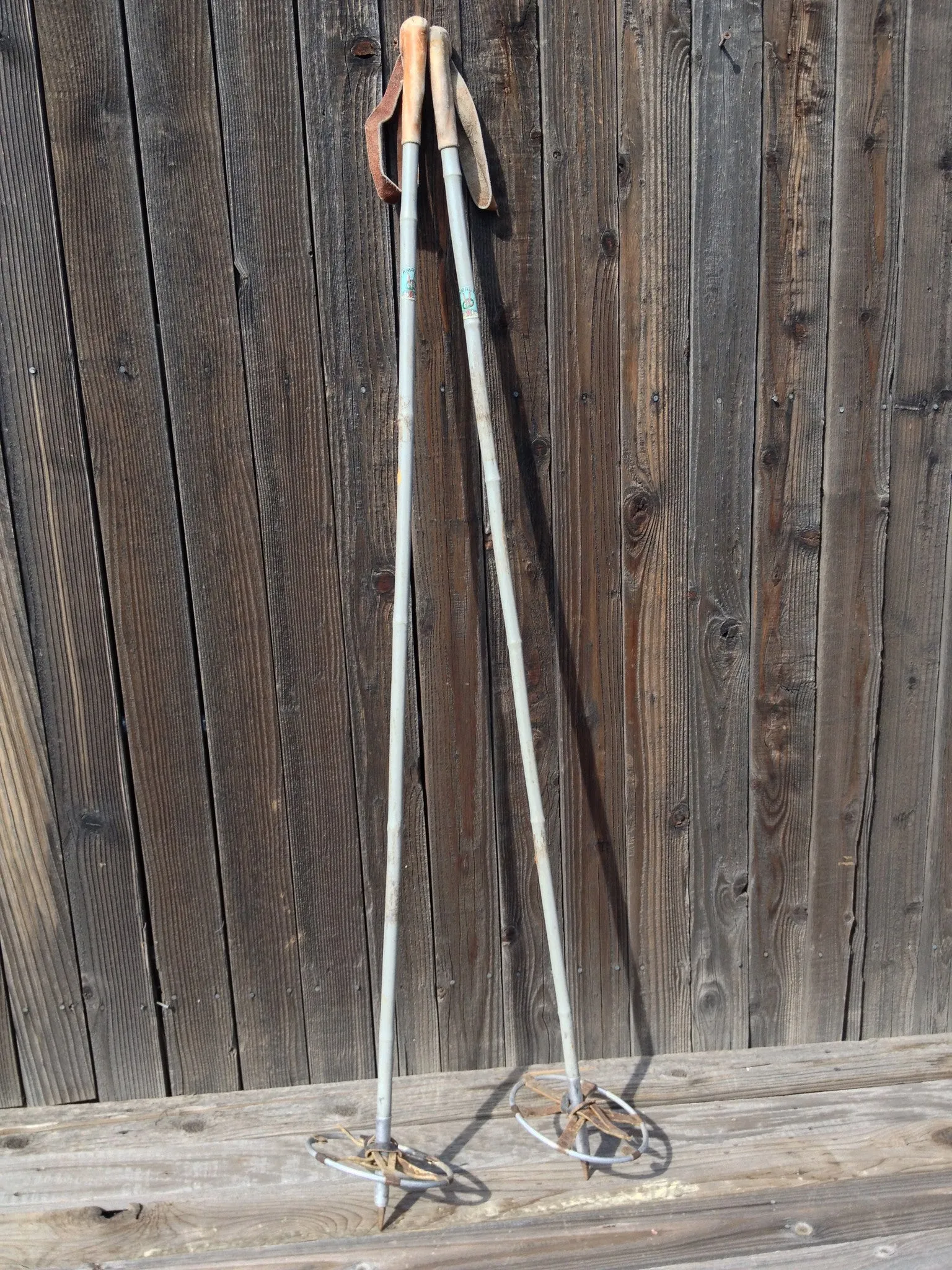 Vintage Bamboo Ski Poles by Kranz