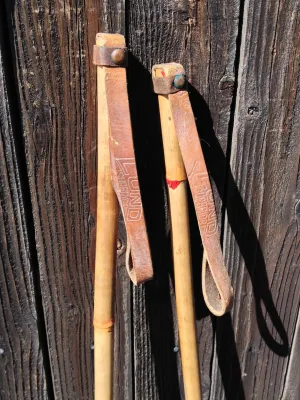 Vintage Bamboo Ski Poles - Lund